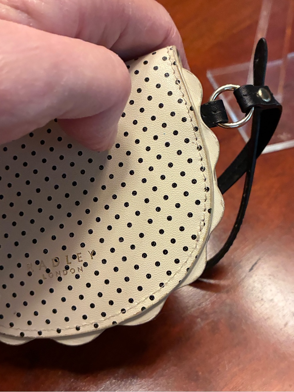 RADLEY LONDON Cream Wristlet with Black Polka Dots - Picture 5 of 8